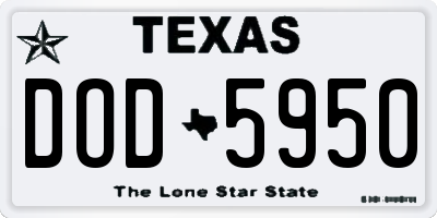 TX license plate DOD5950
