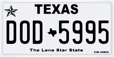 TX license plate DOD5995