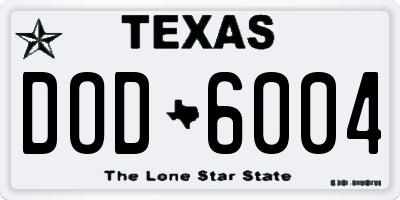 TX license plate DOD6004