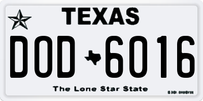 TX license plate DOD6016