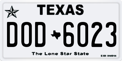 TX license plate DOD6023