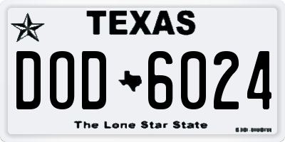 TX license plate DOD6024