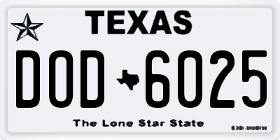 TX license plate DOD6025
