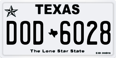 TX license plate DOD6028