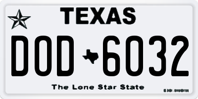 TX license plate DOD6032