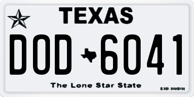 TX license plate DOD6041