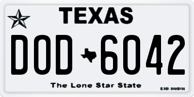 TX license plate DOD6042
