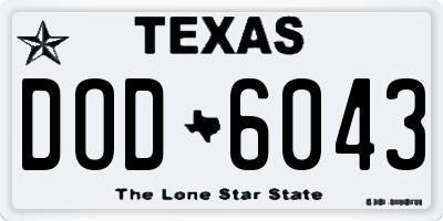 TX license plate DOD6043