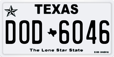 TX license plate DOD6046