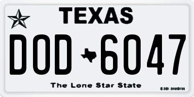 TX license plate DOD6047