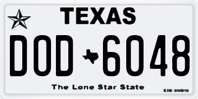 TX license plate DOD6048