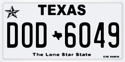 TX license plate DOD6049