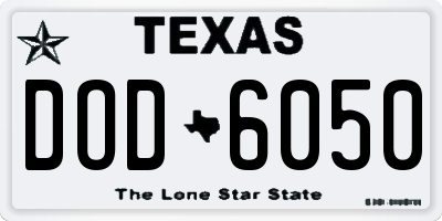 TX license plate DOD6050