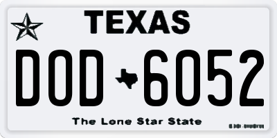 TX license plate DOD6052