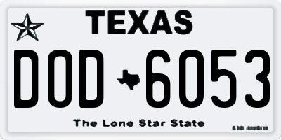 TX license plate DOD6053