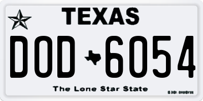 TX license plate DOD6054