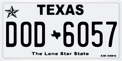 TX license plate DOD6057