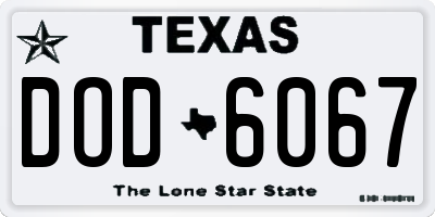 TX license plate DOD6067