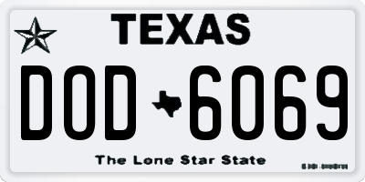 TX license plate DOD6069