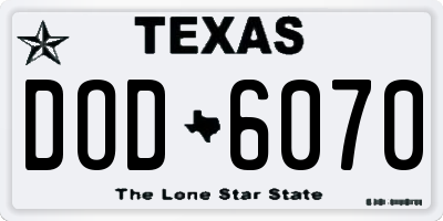 TX license plate DOD6070