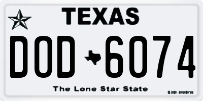 TX license plate DOD6074