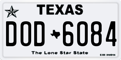 TX license plate DOD6084