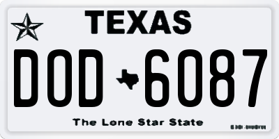 TX license plate DOD6087