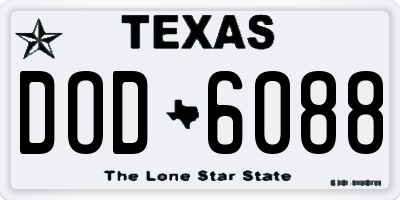 TX license plate DOD6088