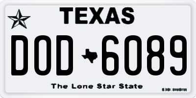 TX license plate DOD6089
