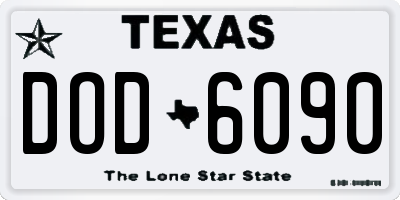 TX license plate DOD6090