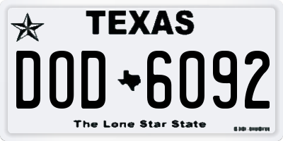 TX license plate DOD6092