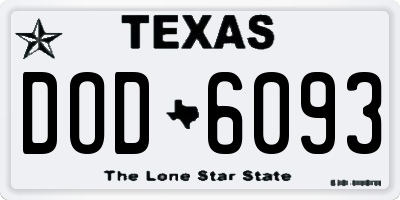 TX license plate DOD6093