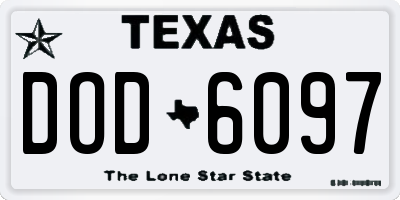 TX license plate DOD6097