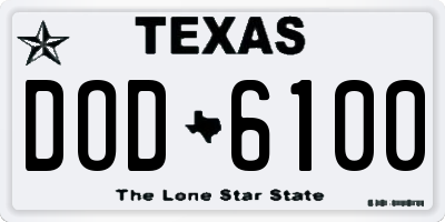 TX license plate DOD6100