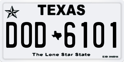 TX license plate DOD6101