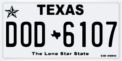 TX license plate DOD6107