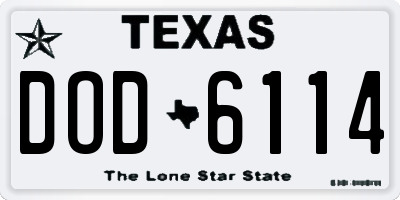 TX license plate DOD6114