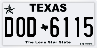 TX license plate DOD6115