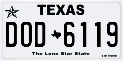 TX license plate DOD6119