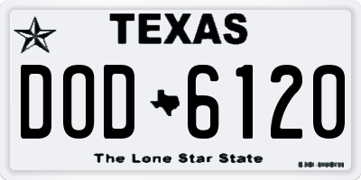 TX license plate DOD6120