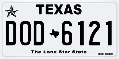 TX license plate DOD6121