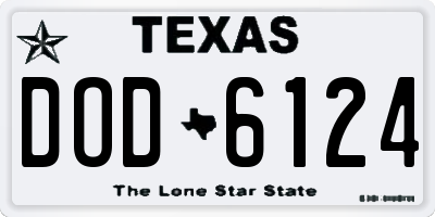 TX license plate DOD6124