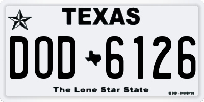 TX license plate DOD6126