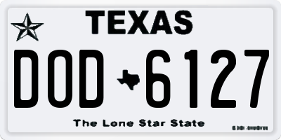 TX license plate DOD6127