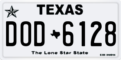 TX license plate DOD6128