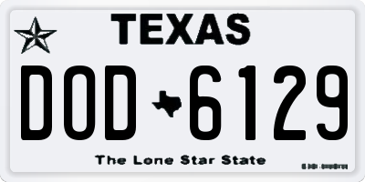 TX license plate DOD6129