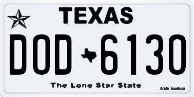 TX license plate DOD6130