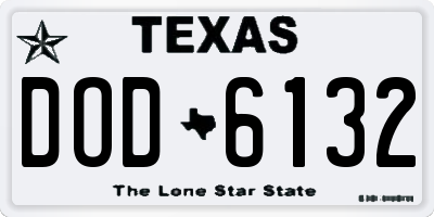 TX license plate DOD6132