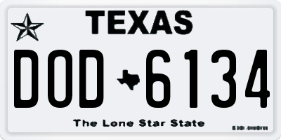 TX license plate DOD6134