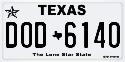 TX license plate DOD6140